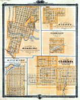 Hamburg, Riverton, Sidney, Farragut, Clarinda, Iowa 1875 State Atlas